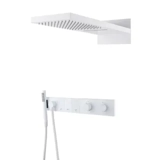 Душевой комплект Boheme Zodiac 133-MW с термостатом белый матовый